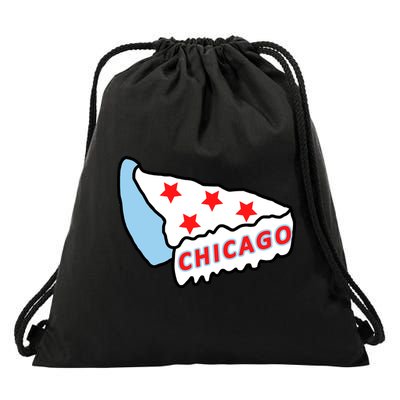 Deep Dish Chicago Pizza Flag Drawstring Bag