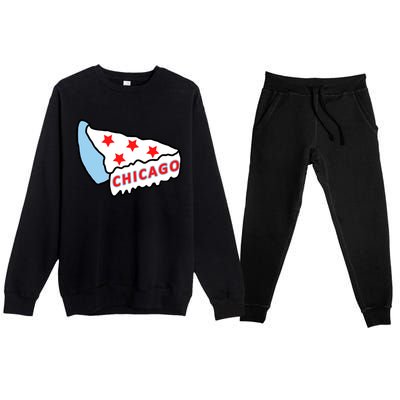 Deep Dish Chicago Pizza Flag Premium Crewneck Sweatsuit Set