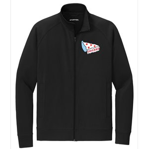 Deep Dish Chicago Pizza Flag Stretch Full-Zip Cadet Jacket