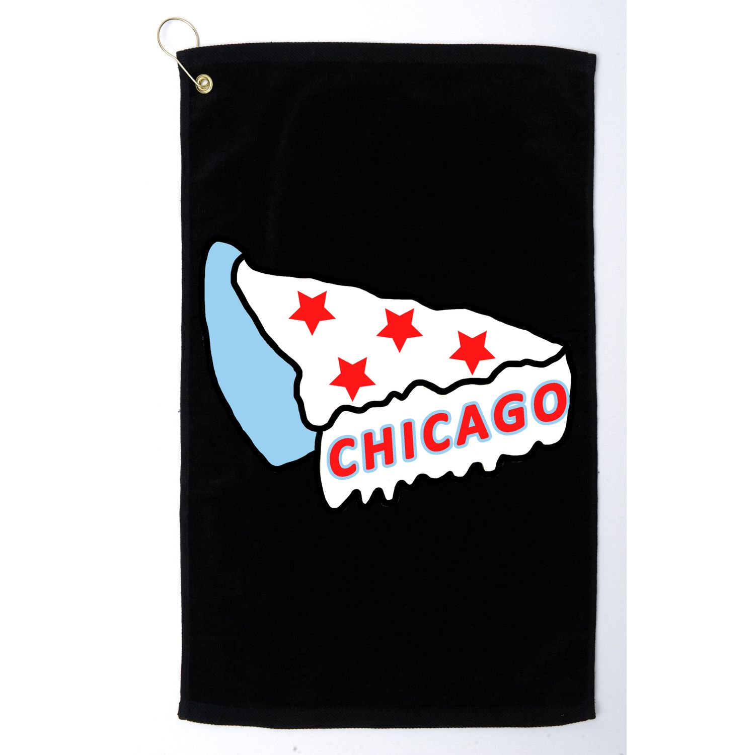 Deep Dish Chicago Pizza Flag Golf Towel