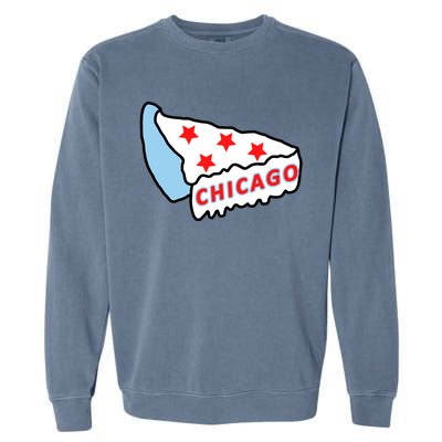 Deep Dish Chicago Pizza Flag Garment-Dyed Sweatshirt