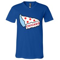 Deep Dish Chicago Pizza Flag V-Neck T-Shirt