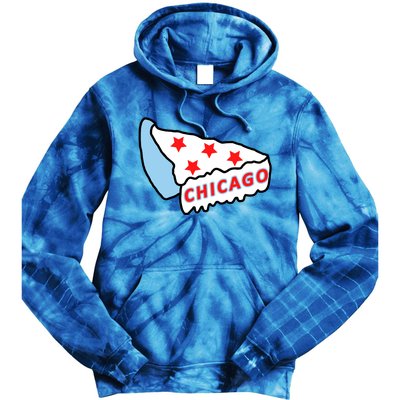 Deep Dish Chicago Pizza Flag Tie Dye Hoodie