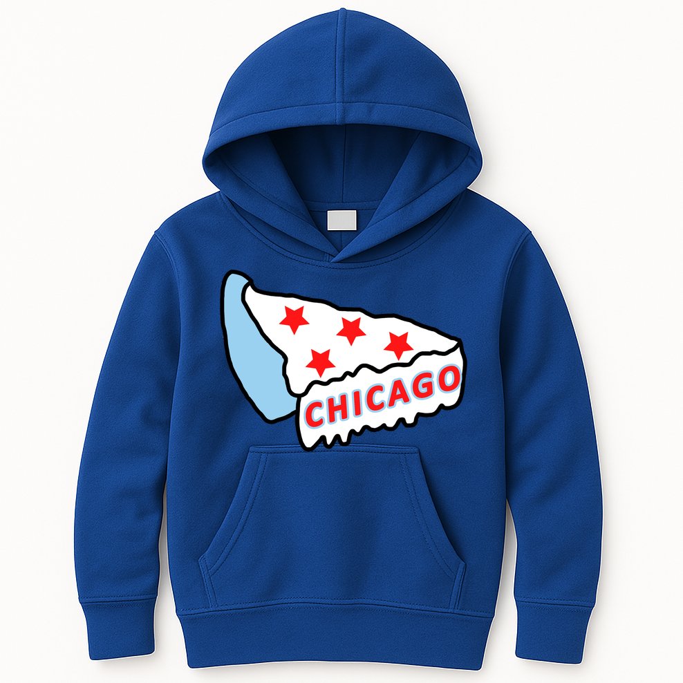 Deep Dish Chicago Pizza Flag Kids Hoodie