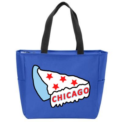 Deep Dish Chicago Pizza Flag Zip Tote Bag