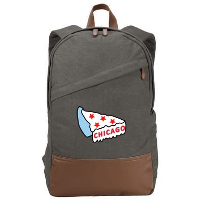 Deep Dish Chicago Pizza Flag Cotton Canvas Backpack