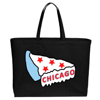 Deep Dish Chicago Pizza Flag Cotton Canvas Jumbo Tote