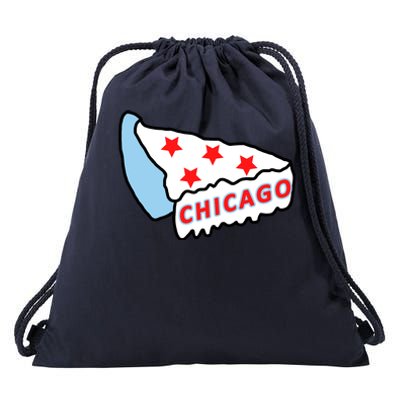 Deep Dish Chicago Pizza Flag Drawstring Bag