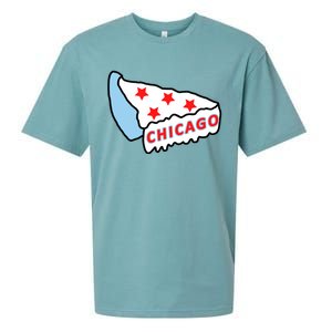 Deep Dish Chicago Pizza Flag Sueded Cloud Jersey T-Shirt