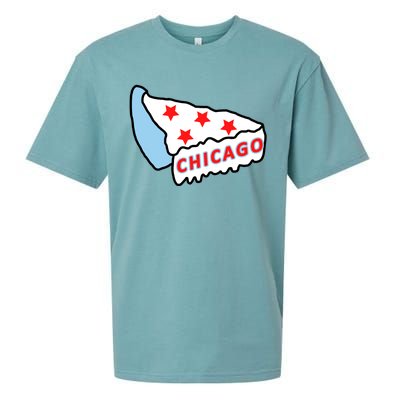 Deep Dish Chicago Pizza Flag Sueded Cloud Jersey T-Shirt