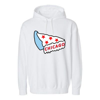 Deep Dish Chicago Pizza Flag Garment-Dyed Fleece Hoodie