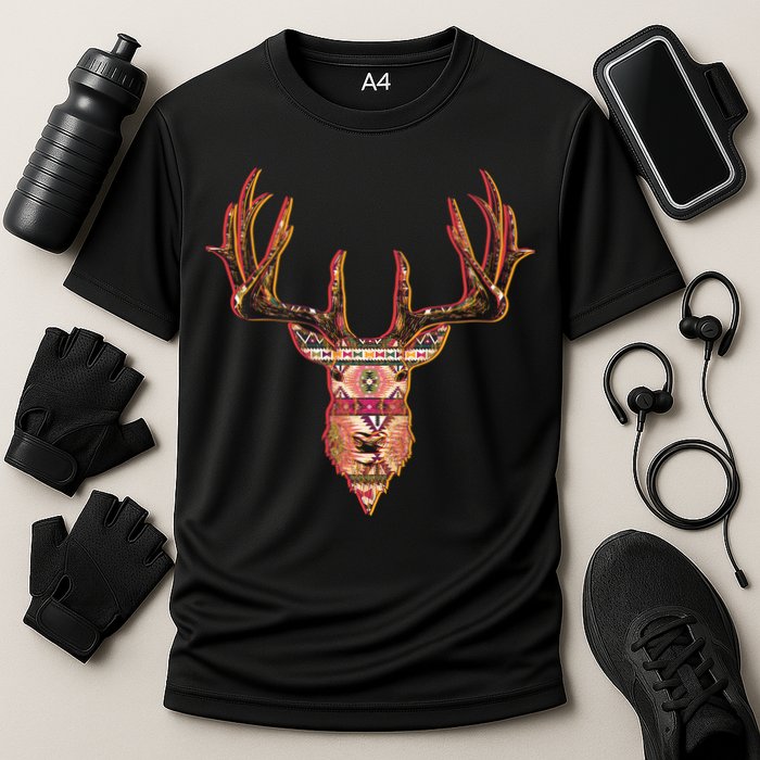 Deer Antlers Wilderness Pattern Cooling Performance Crew T-Shirt