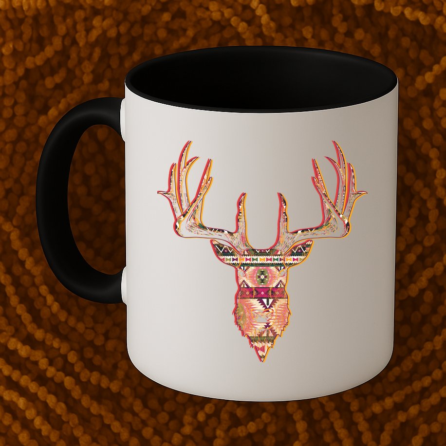 Deer Antlers Wilderness Pattern Mug