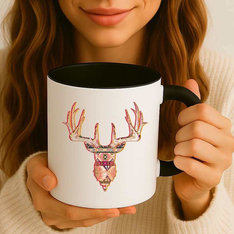 Deer Antlers Wilderness Pattern Mug