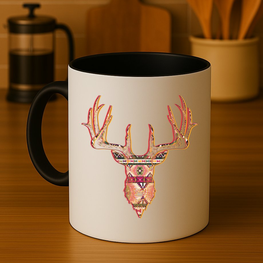Deer Antlers Wilderness Pattern Mug