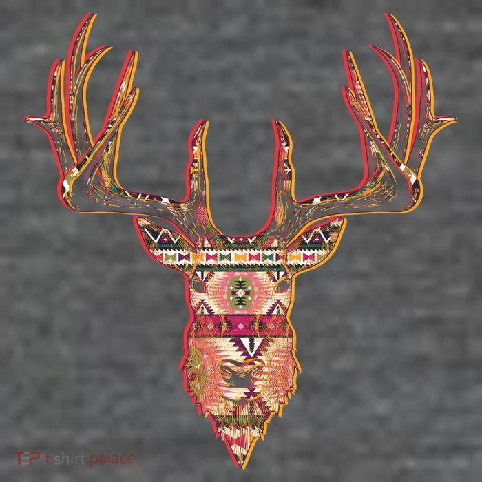 Deer Antlers Wilderness Pattern Button
