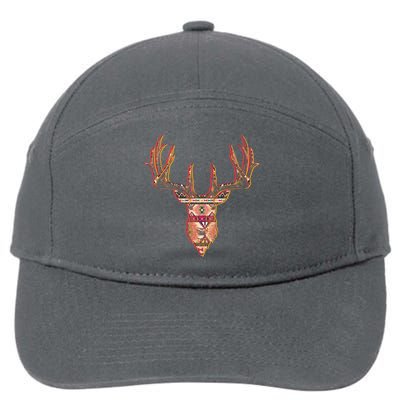 Deer Antlers Wilderness Pattern 7-Panel Snapback Hat
