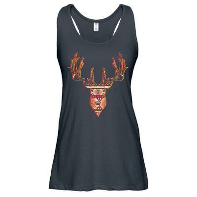 Deer Antlers Wilderness Pattern Ladies Essential Flowy Tank