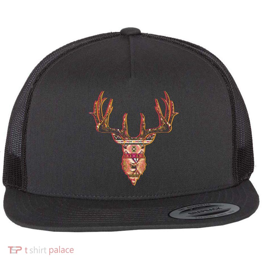 Deer Antlers Wilderness Pattern Flatbill Hat