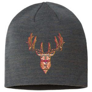 Deer Antlers Wilderness Pattern Sustainable Beanie