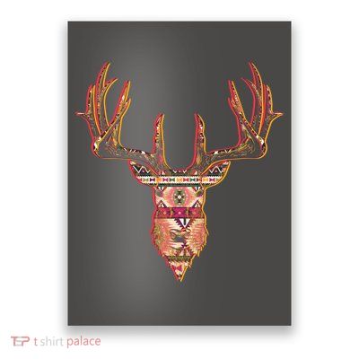 Deer Antlers Wilderness Pattern Poster