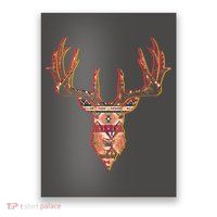 Deer Antlers Wilderness Pattern Poster