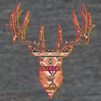 Deer Antlers Wilderness Pattern Poster
