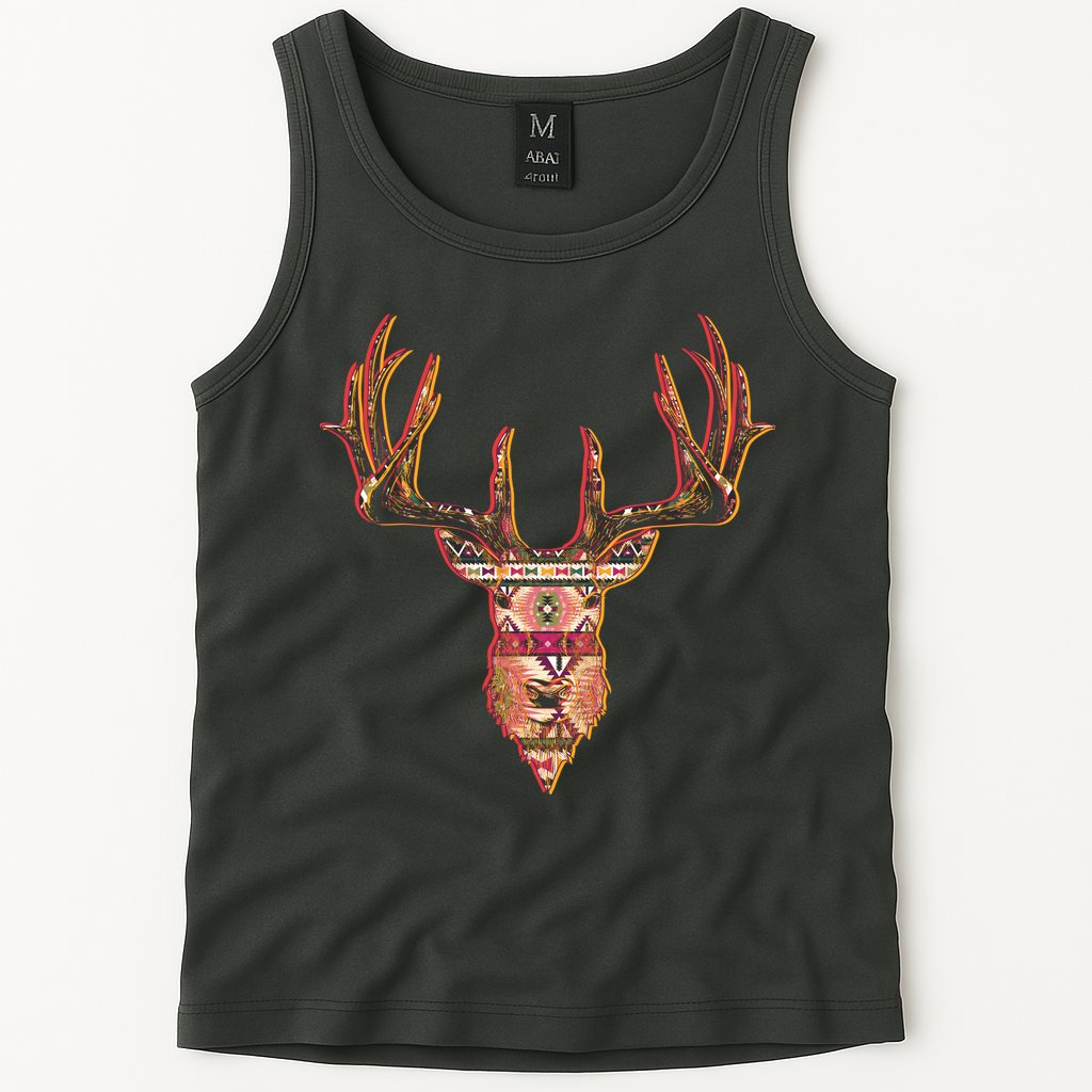 Deer Antlers Wilderness Pattern Tank Top