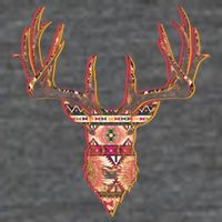 Deer Antlers Wilderness Pattern Women's V-Neck T-Shirt