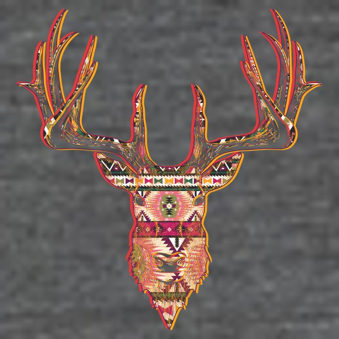 Deer Antlers Wilderness Pattern Women's V-Neck T-Shirt