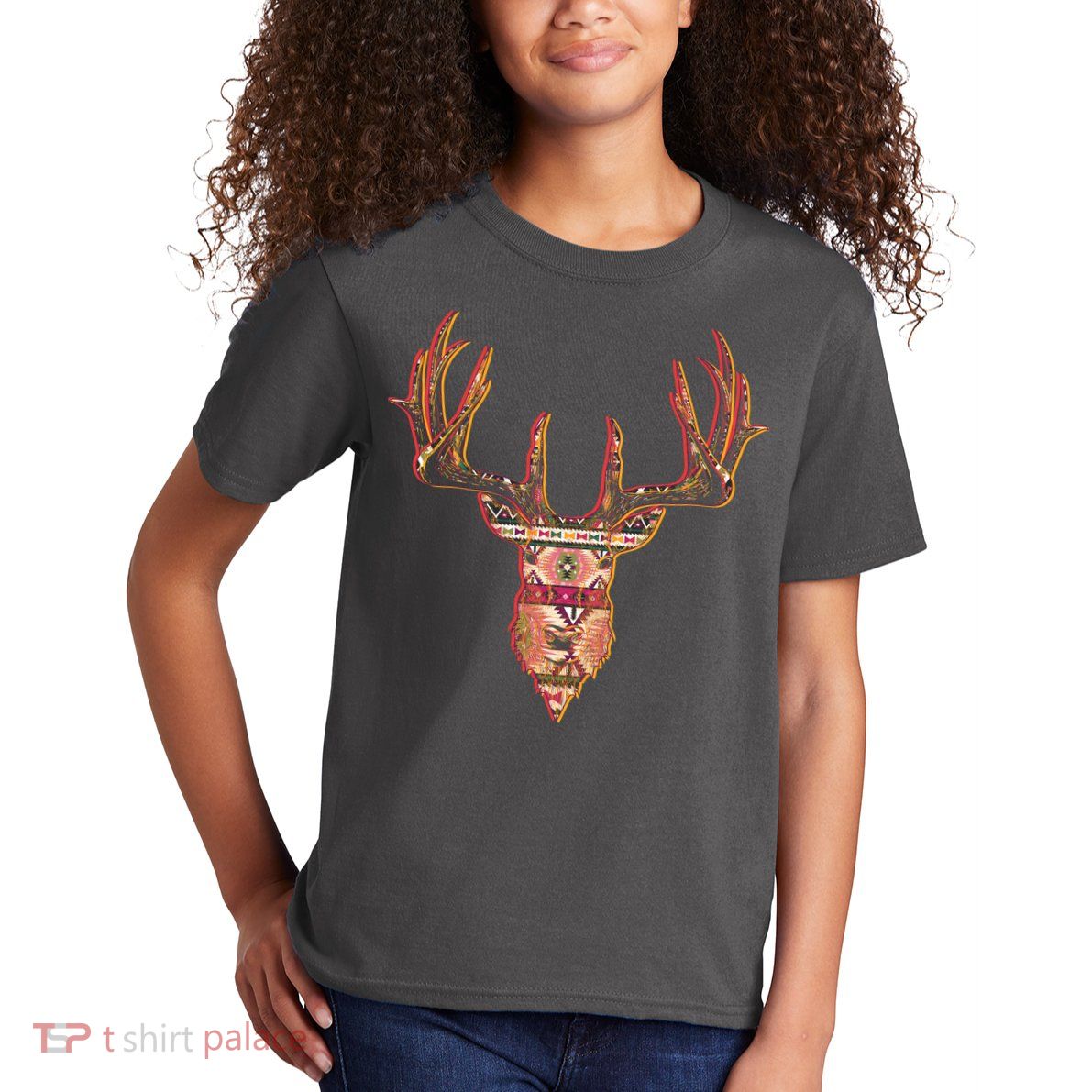 Deer Antlers Wilderness Pattern Kids T-Shirt