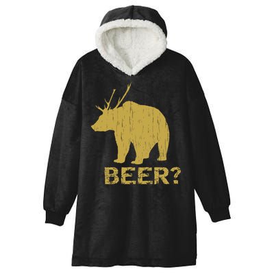 Deer Bear Beer Moose Elk Hunting Funny Hooded Wearable Blanket