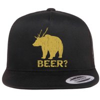 Deer Bear Beer Moose Elk Hunting Funny Flatbill Hat