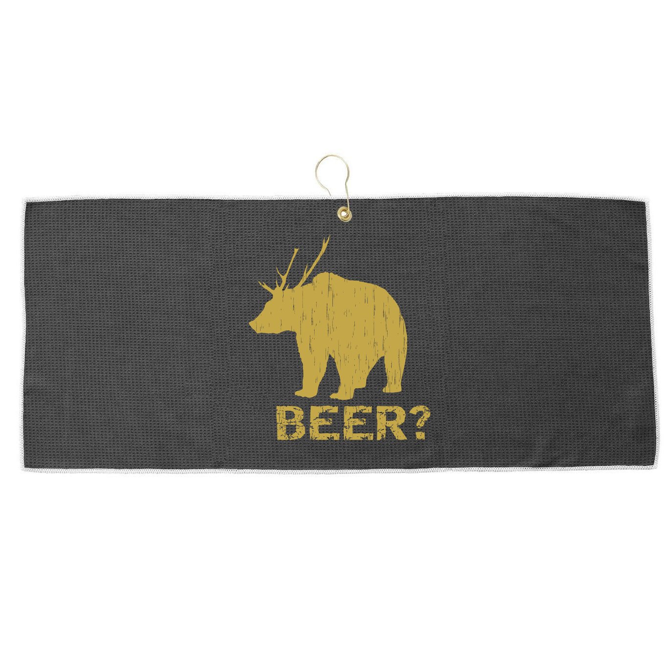 Deer Bear Beer Moose Elk Hunting Funny Large Microfiber Waffle Golf Towel