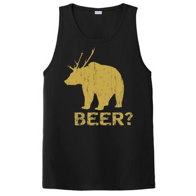 Deer Bear Beer Moose Elk Hunting Funny PosiCharge Competitor Tank