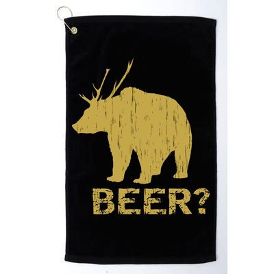Deer Bear Beer Moose Elk Hunting Funny Golf Towel