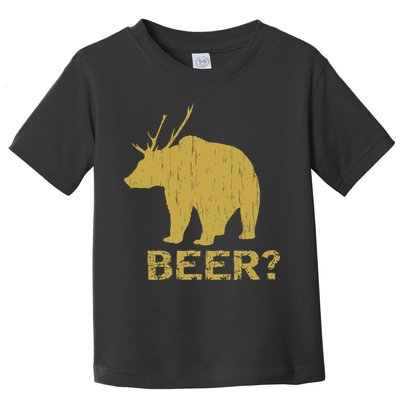 Deer Bear Beer Moose Elk Hunting Funny Toddler T-Shirt