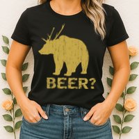 Deer Bear Beer Moose Elk Hunting Funny Womens T-Shirt