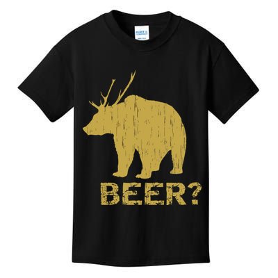 Deer Bear Beer Moose Elk Hunting Funny Kids T-Shirt