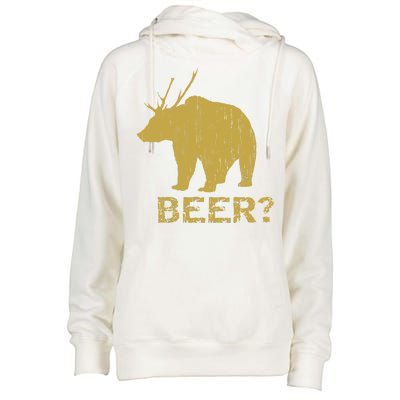 Deer Bear Beer Moose Elk Hunting Funny Womens Funnel Neck Pullover Hood