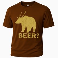 Deer Bear Beer Moose Elk Hunting Funny Cooling Performance Crew T-Shirt