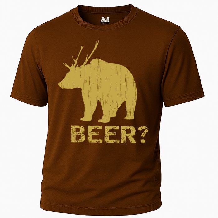 Deer Bear Beer Moose Elk Hunting Funny Cooling Performance Crew T-Shirt
