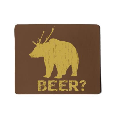 Deer Bear Beer Moose Elk Hunting Funny Mousepad