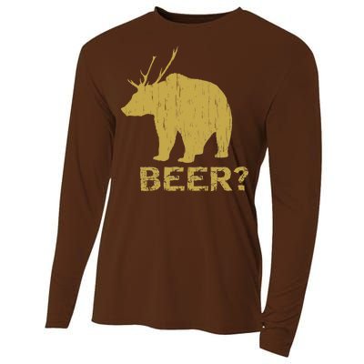 Deer Bear Beer Moose Elk Hunting Funny Cooling Performance Long Sleeve Crew