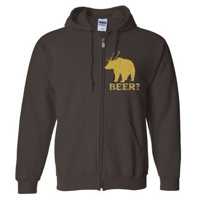 Deer Bear Beer Moose Elk Hunting Funny Full Zip Hoodie