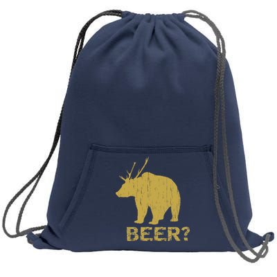 Deer Bear Beer Moose Elk Hunting Funny Sweatshirt Cinch Pack Bag