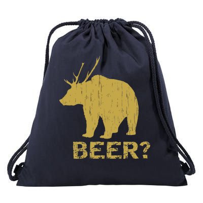 Deer Bear Beer Moose Elk Hunting Funny Drawstring Bag