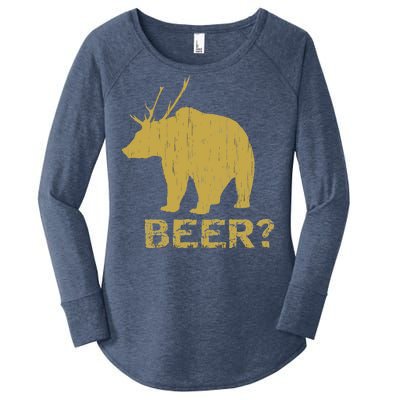 Deer Bear Beer Moose Elk Hunting Funny Women's Perfect Tri Tunic Long Sleeve Shirt