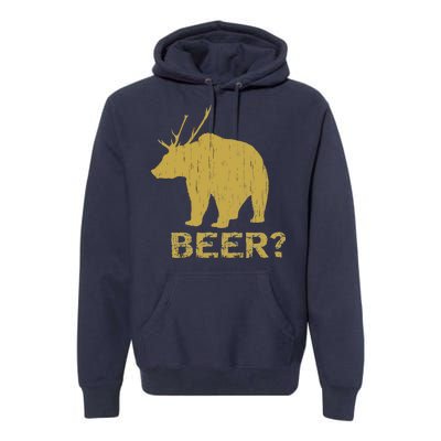 Deer Bear Beer Moose Elk Hunting Funny Premium Hoodie