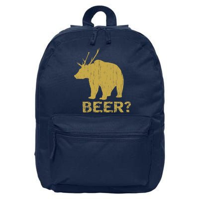 Deer Bear Beer Moose Elk Hunting Funny 16 in Basic Backpack